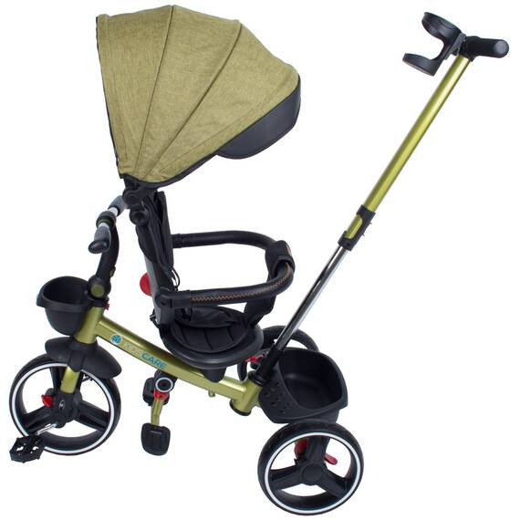 Tricicleta pliabila pentru copii Impera kaki, scaun rotativ, copertina de soare, maner pentru parinti Kidscare - 3- Roveli