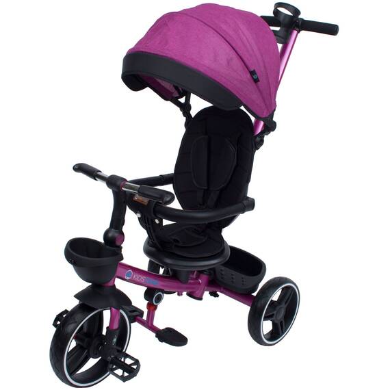 Tricicleta pliabila pentru copii Impera mov, scaun rotativ, copertina de soare, maner pentru parinti Kidscare - - Roveli