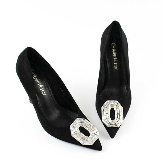 Pantofi dama , de ocazie , cu brosa decorata GQ03-BLACK, Culoare (12): Negru, Marime (12): 37 - 2- Roveli