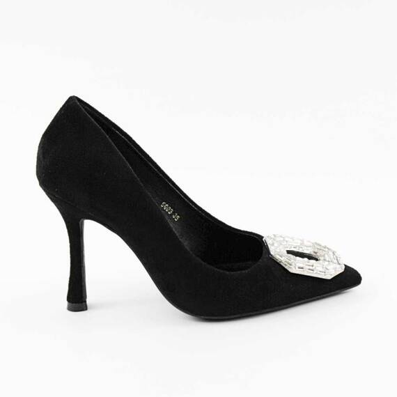 Pantofi dama , de ocazie , cu brosa decorata GQ03-BLACK, Culoare (12): Negru, Marime (12): 38 - 3- Roveli