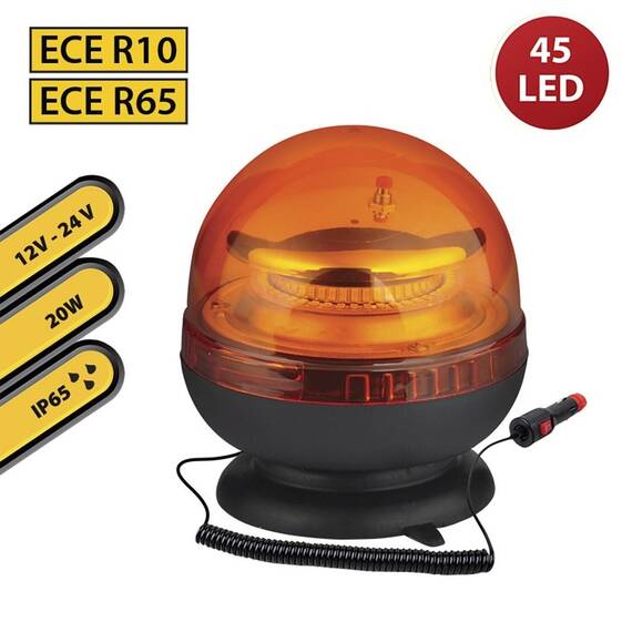 GIROFAR LED BAZA MAGNETICA 12/24V 20W LUMINA PORTOCALIE - 3- Roveli