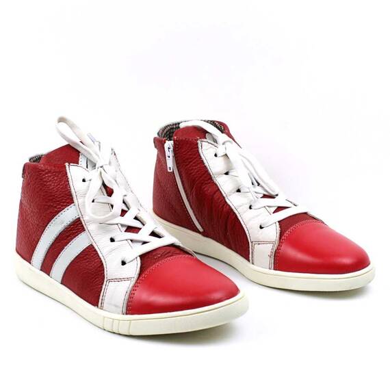 ​Ghete sport, de dama , captusite, din piele naturala  3197-ROSU/ALB/D, Marime (12): 37** - 2- Roveli