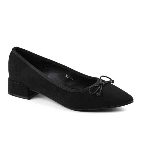 Pantofi usori  de dama , cu toc mic 502-BLACK, Culoare (12): Negru, Marime (12): 38* - - Roveli