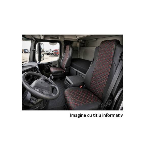 Huse scaune camion compatibile DAF XF 105/106 2012-2016 1+1 premium Imitatie Piele Romb - - Roveli