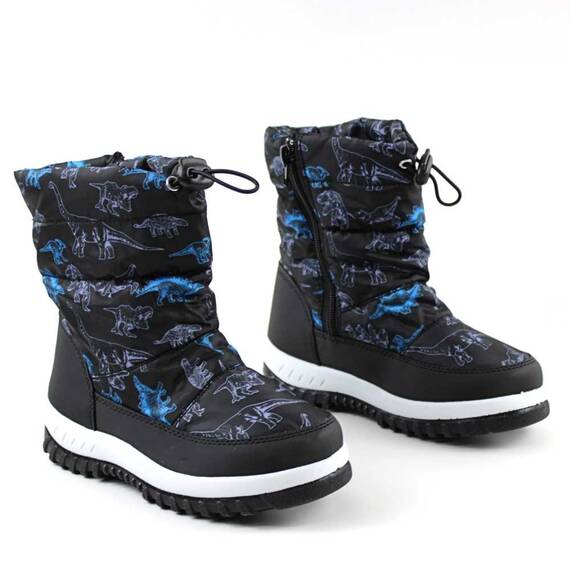 Cizme copii , imblanite de zapada , pentru copii A31-BLACK, Culoare (12): NEGRU/MULTICOLOR, Marime (12): 30 - 2- Roveli