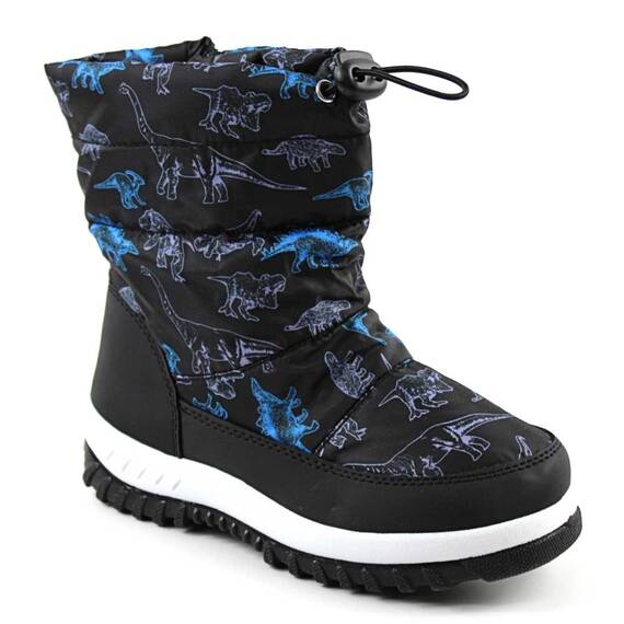 Cizme copii , imblanite de zapada , pentru copii A31-BLACK, Culoare (12): NEGRU/MULTICOLOR, Marime (12): 32 - - Roveli