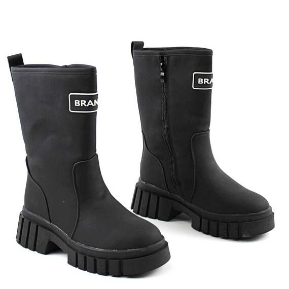 Cizme imblanite pentru fete , impermeabile C40242-2-BLACK, Culoare (12): Negru, Marime (12): 38 - 2- Roveli