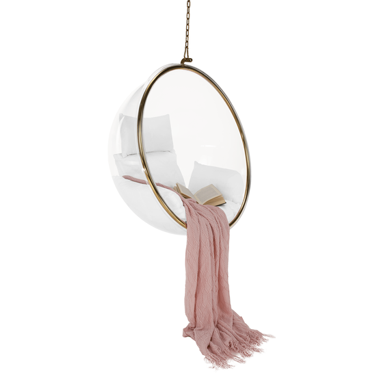 Scaun suspendat, transparent/ auriu/ alb, BUBBLE TIP 1 - 27- Roveli