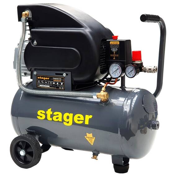 Stager HM2024F compresor aer, 24L, 8bar, 200L/min, monofazat, angrenare directa - - Roveli