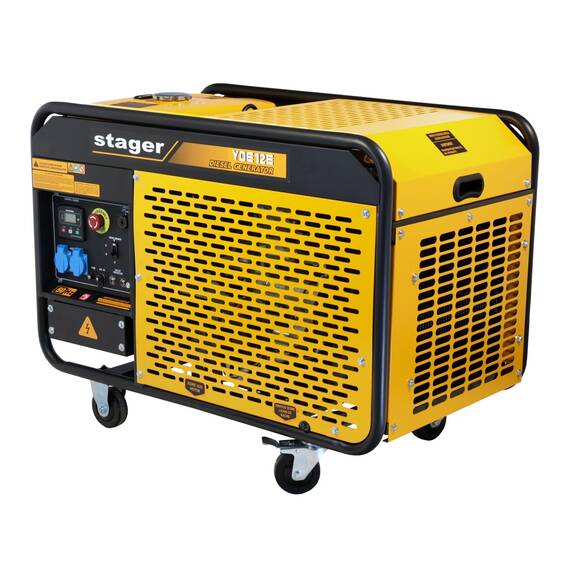 Stager YDE12E Generator open-frame 10kVA, 39A, 3000rpm, monofazat, diesel, pornire electrica - 3- Roveli