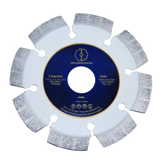 Tudee Disc diamantat debitare beton dur, standard, 115x22.2x12x2.2mm - - Roveli