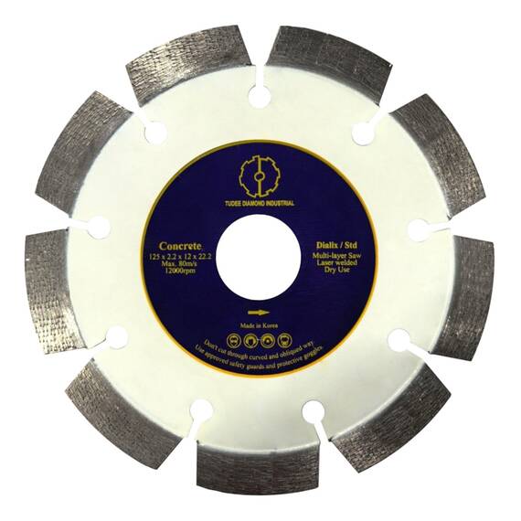 Tudee Disc diamantat debitare beton, standard, 125x22.2x12x2.2mm - - Roveli