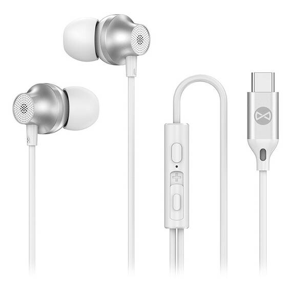CASCA STEREO CU MUFA TIP C - ALB - 2- Roveli