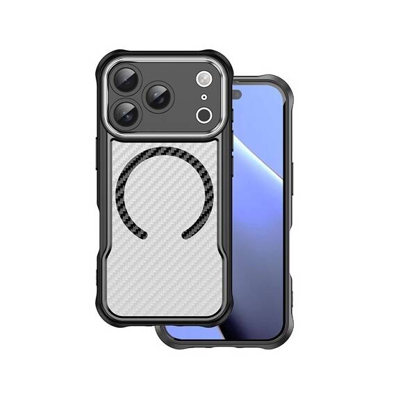 HUSA PROTECTIE CARBON DEFENDER MAG IPHONE 17 PRO MAX 6.9" - NEGRU - - Roveli