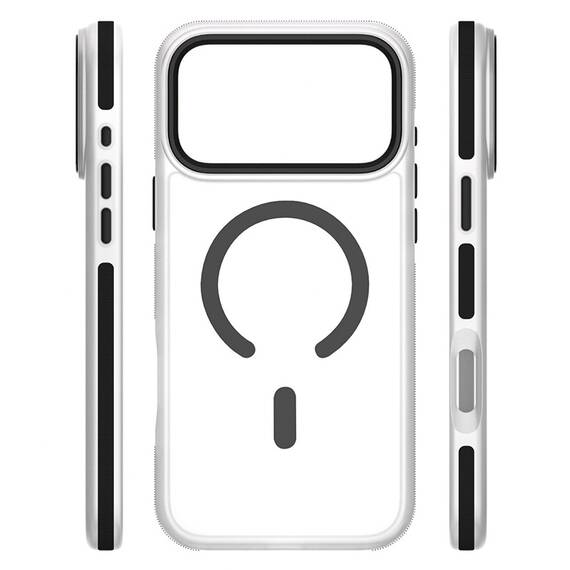 HUSA PROTECTIE MAG CASE IPHONE 17 PRO MAX - TRANSPARENT/NEGRU - 4- Roveli