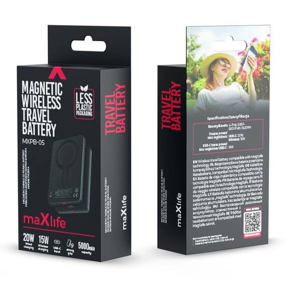 POWER BANK WIRELESS CU PRINDERE MAGNETICA 20W PD 5000MAH - 5- Roveli