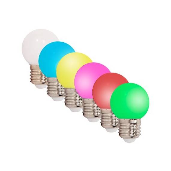 SET 6 BECURI LED E27 G45 0.5W COLORATE - - Roveli