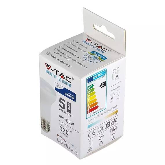BEC LED R63 E27 8W 3000K ALB CALD, CIP SAMSUNG - 5- Roveli
