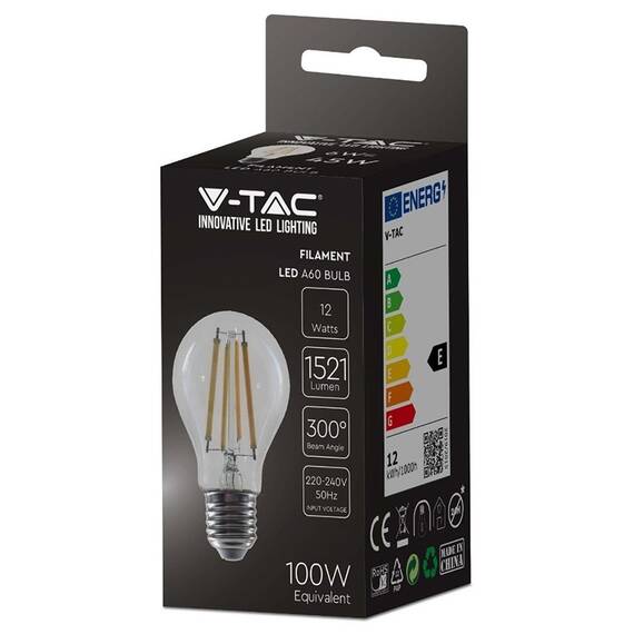BEC A60 E27 FILAMENT LED 12W 3000K ALB CALD - 3- Roveli