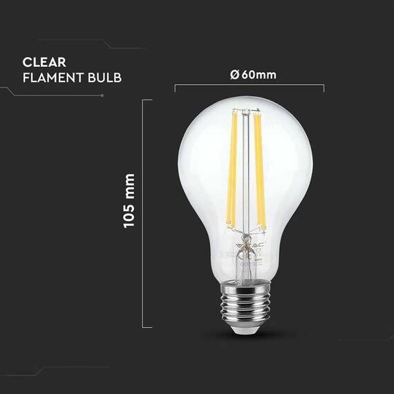 BEC A60 E27 FILAMENT LED 12W 3000K ALB CALD - 4- Roveli