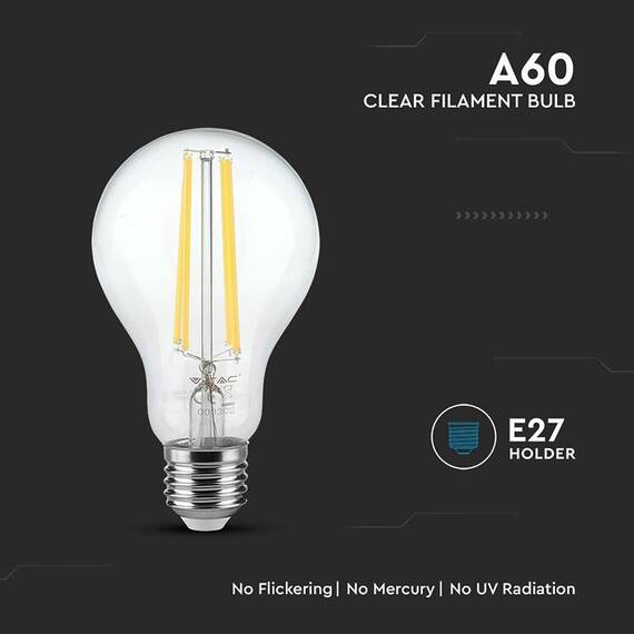BEC A60 E27 FILAMENT LED 12W 3000K ALB CALD - 5- Roveli