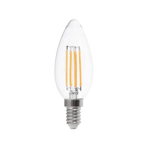 BEC LED E14 6W CU FILAMENT 4000K ALB NEUTRU - - Roveli