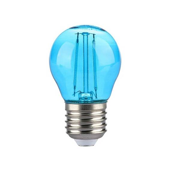 BEC LED G45 E27 2W CU FILAMENT LUMINA ALBASTRA - - Roveli