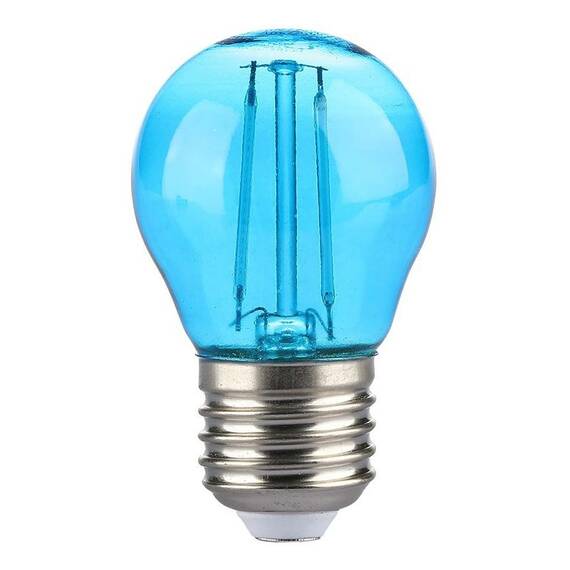 BEC LED G45 E27 2W CU FILAMENT LUMINA ALBASTRA - 2- Roveli