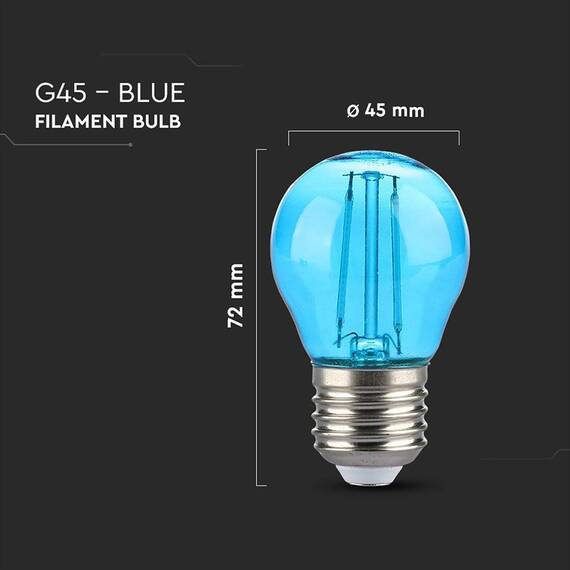 BEC LED G45 E27 2W CU FILAMENT LUMINA ALBASTRA - 4- Roveli