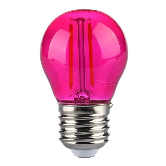 BEC LED G45 E27 2W CU FILAMENT LUMINA ROZ - 2- Roveli