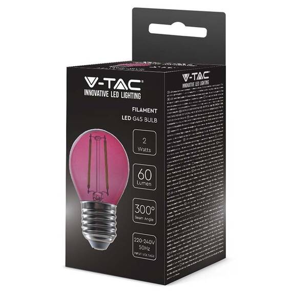 BEC LED G45 E27 2W CU FILAMENT LUMINA ROZ - 3- Roveli