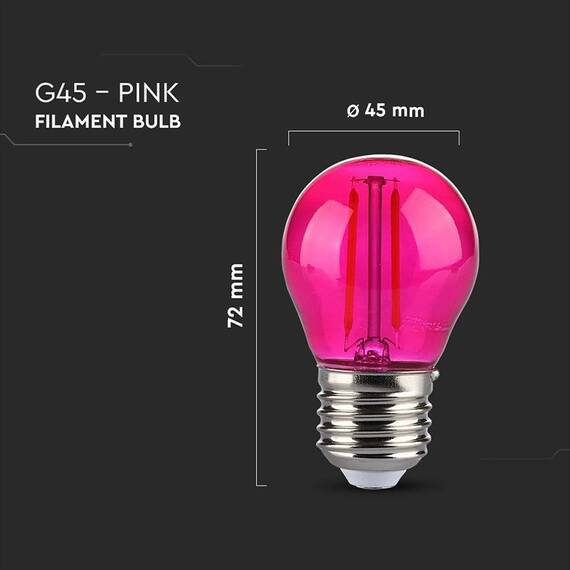 BEC LED G45 E27 2W CU FILAMENT LUMINA ROZ - 4- Roveli
