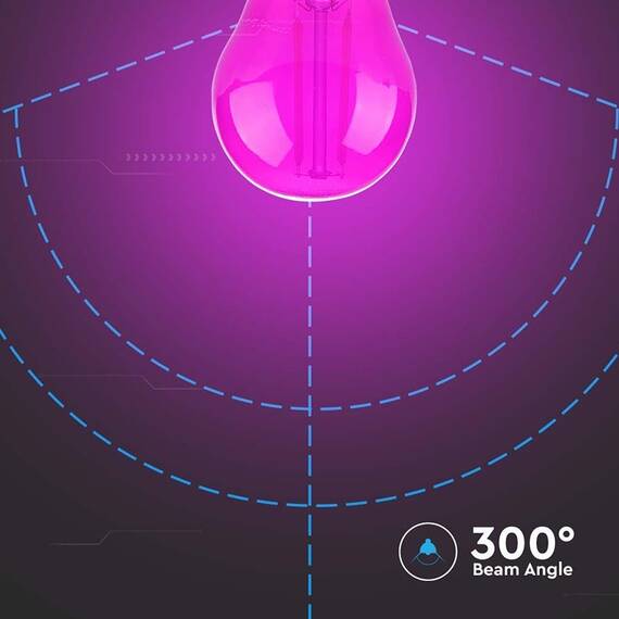 BEC LED G45 E27 2W CU FILAMENT LUMINA ROZ - 6- Roveli