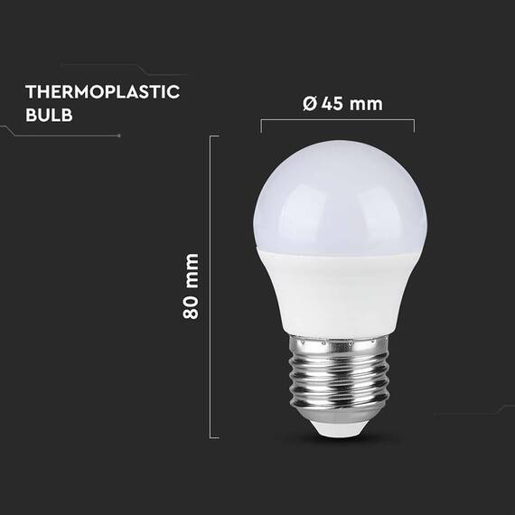 BEC LED G45 E27 4.5W 3000K ALB CALD - 3- Roveli