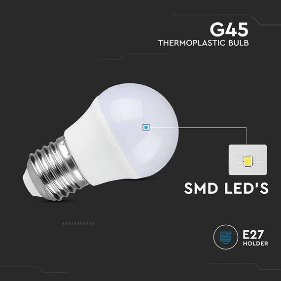 BEC LED G45 E27 4.5W 3000K ALB CALD - 4- Roveli