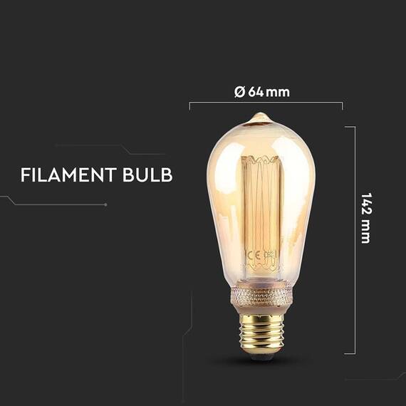 BEC LED ST64 E27 4W CU FILAMENT1800K MODEL EDISON - 4- Roveli