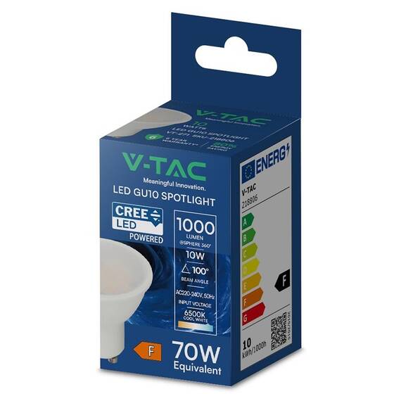BEC SPOT LED GU10 10W 3000K ALB CALD, CIP CREE - 3- Roveli