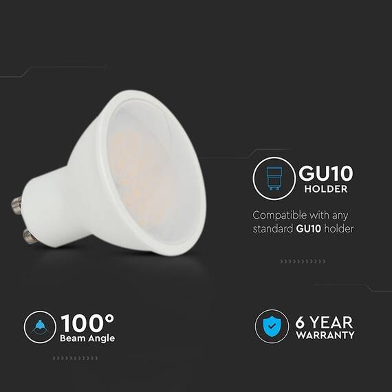 BEC SPOT LED GU10 10W 3000K ALB CALD, CIP CREE - 6- Roveli