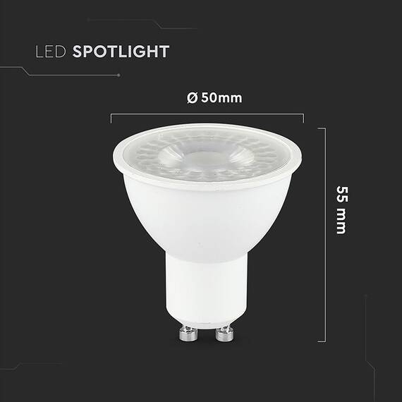 BEC SPOT LED GU10 7.5W 220-240V 6400K ALB RECE - 5- Roveli