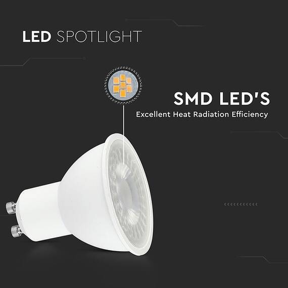 BEC SPOT LED GU10 7.5W 220-240V 6400K ALB RECE - 6- Roveli