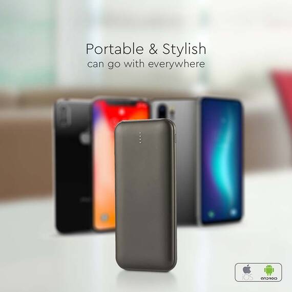 POWER BANK 10000MAH CU CABLU 30CM TIP C - GRI ANTRACIT - 8- Roveli
