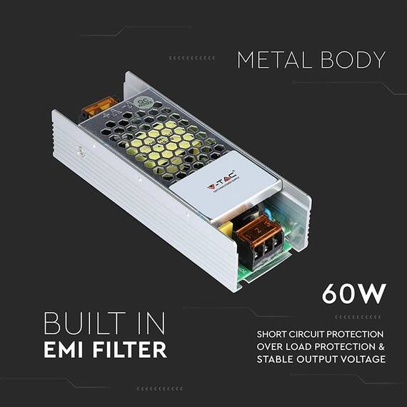 SURSA ALIMENTARE SMPS SLIM 24V 2.5A 60W - 7- Roveli