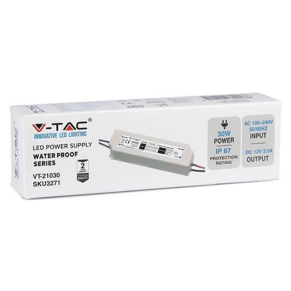 SURSA ALIMENTARE SLIM 12V 30W 2.5A IP67 - 4- Roveli