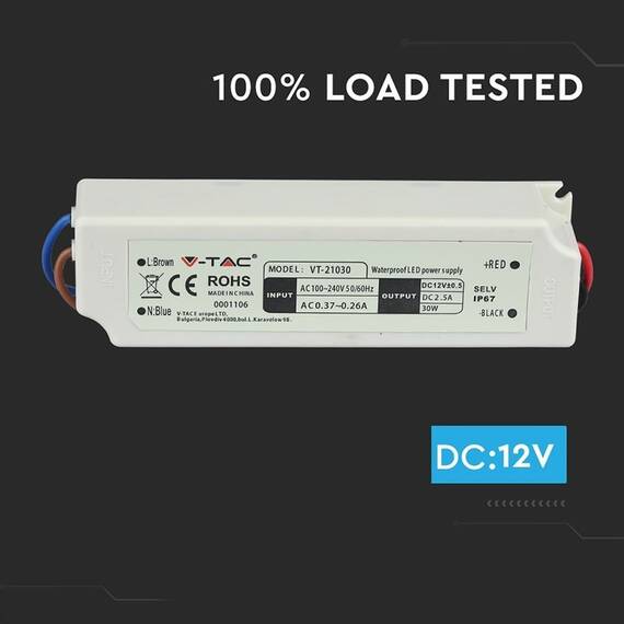 SURSA ALIMENTARE SLIM 12V 30W 2.5A IP67 - 8- Roveli