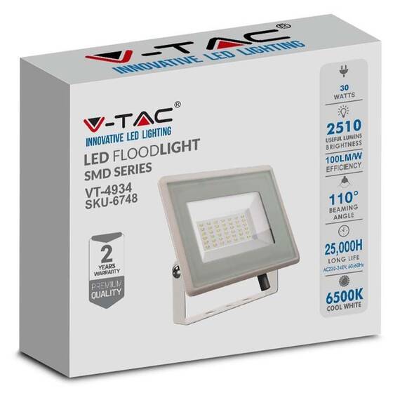 REFLECTOR LED SMD 30W 6500K IP65 - ALB - 5- Roveli