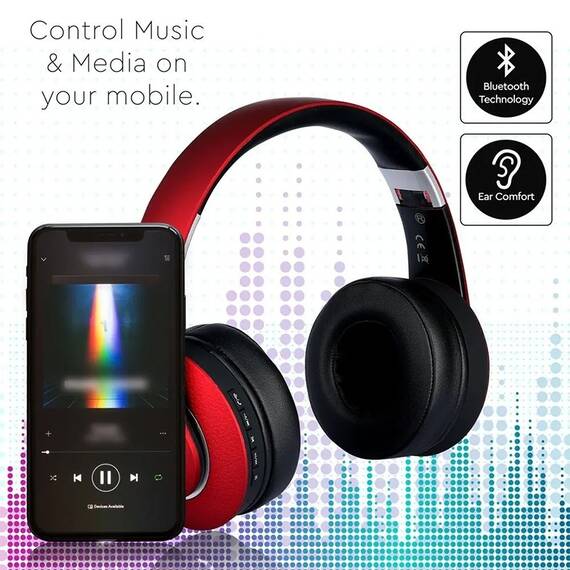 CASCA WIRELESS BLUETOOTH/MSD - ROSU - 6- Roveli