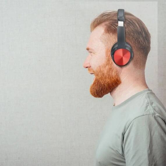 CASCA WIRELESS BLUETOOTH - ROSU - 3- Roveli