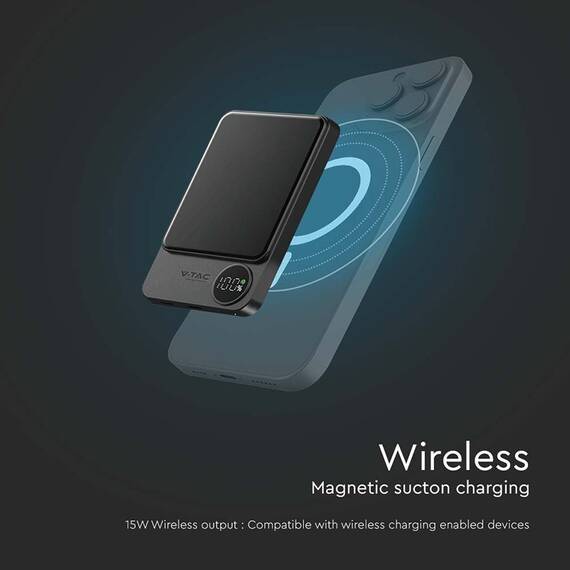 POWER BANK ULTRA SLIM 5000MAH WIRELESS FAST CHARGING - 7- Roveli