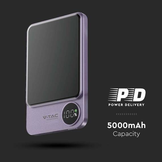 POWER BANK ULTRA SLIM 5000MAH WIRELESS FAST CHARGING - 5- Roveli