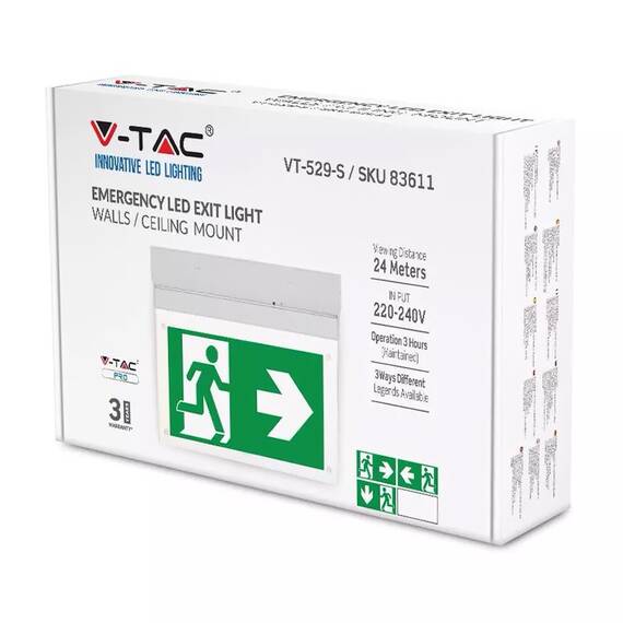 LAMPA LED IESIRE DE URGENTA 2W 6000K ALB RECE - 4- Roveli
